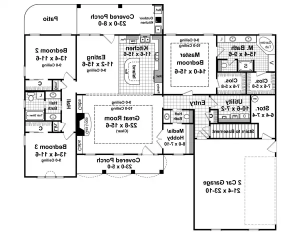 First Floor with Basement Stair Option